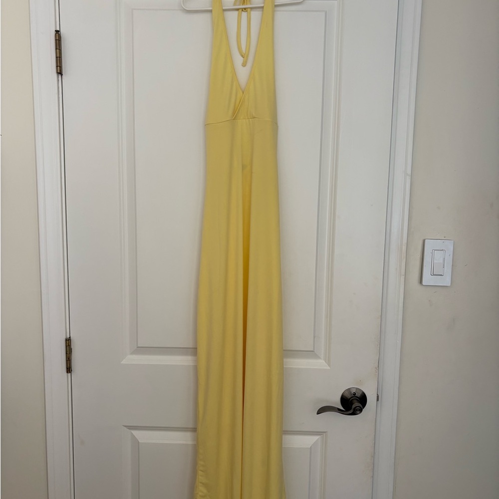 Yellow Halter Maxi Dress